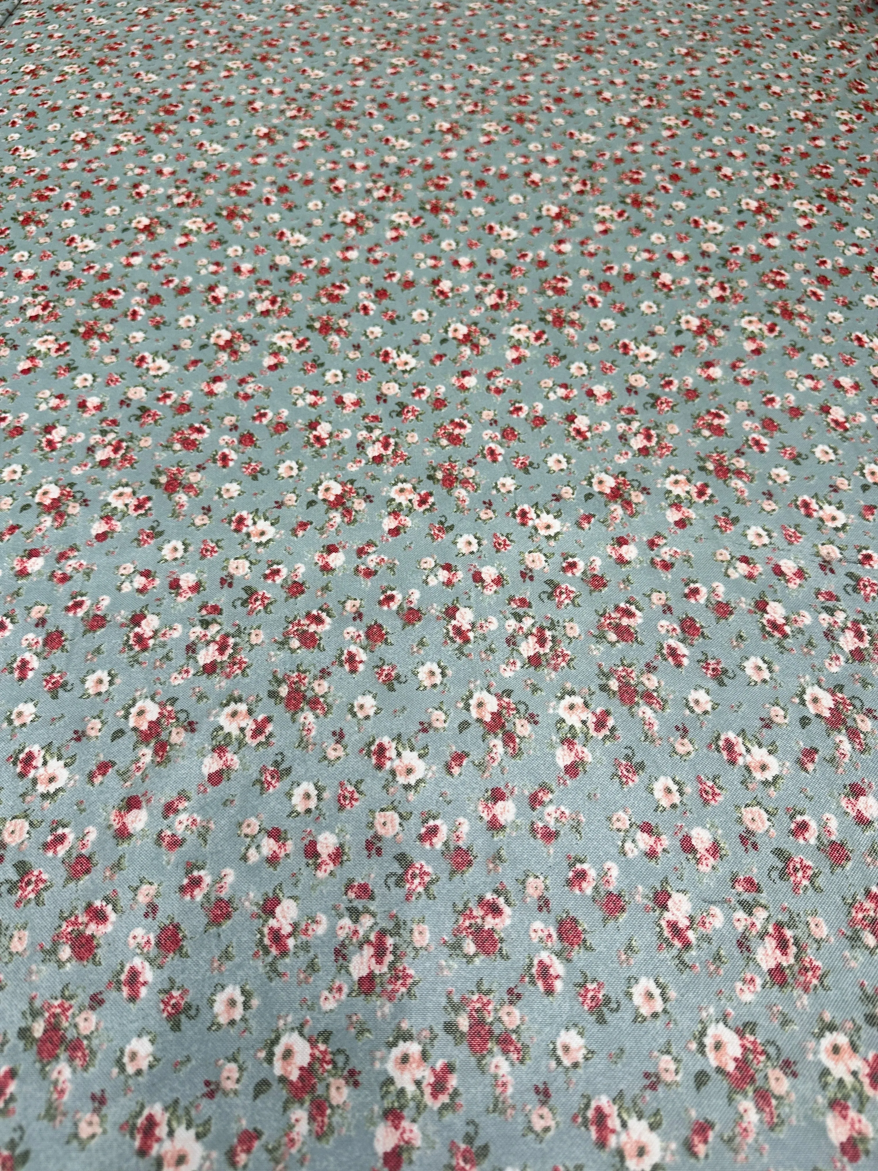 Sage Mini Flowers Print Power Mesh