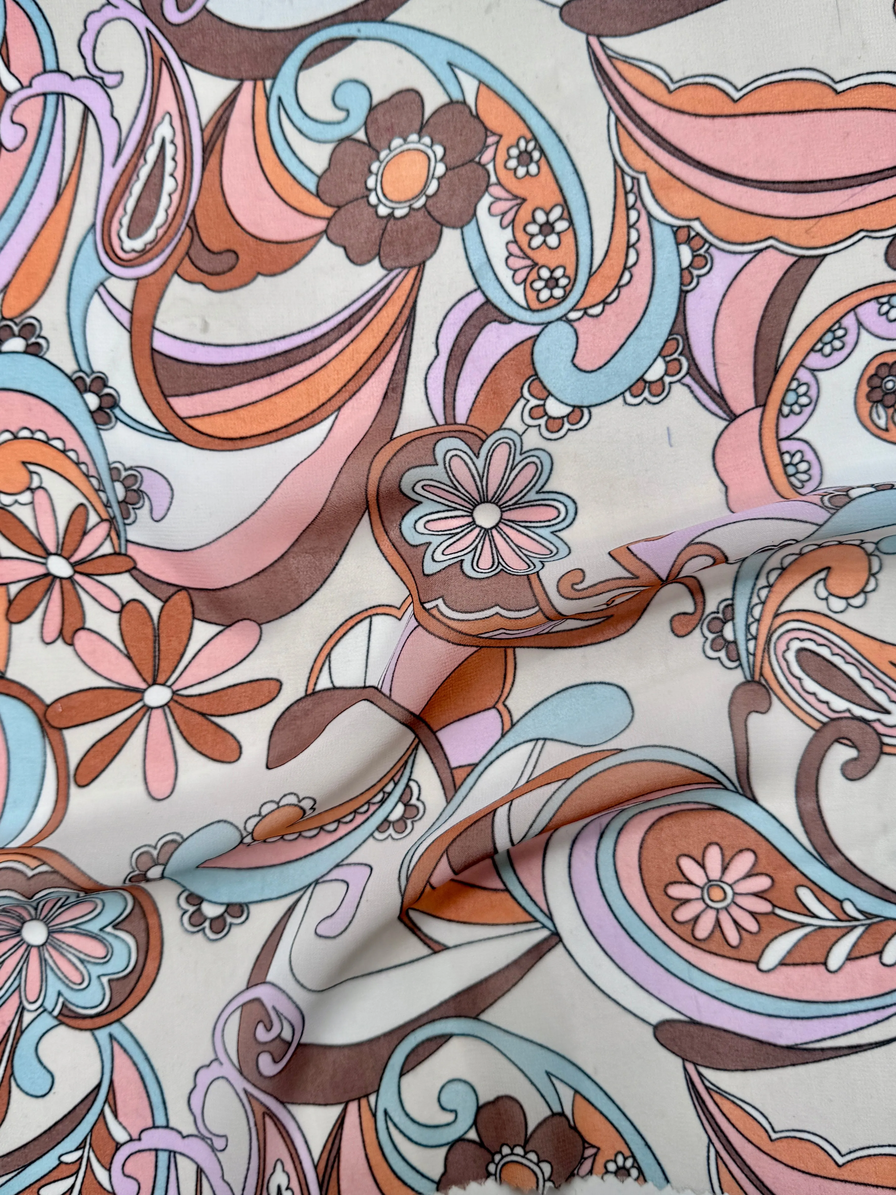 Sand Terracotta Floral Print Hi Multi Chiffon