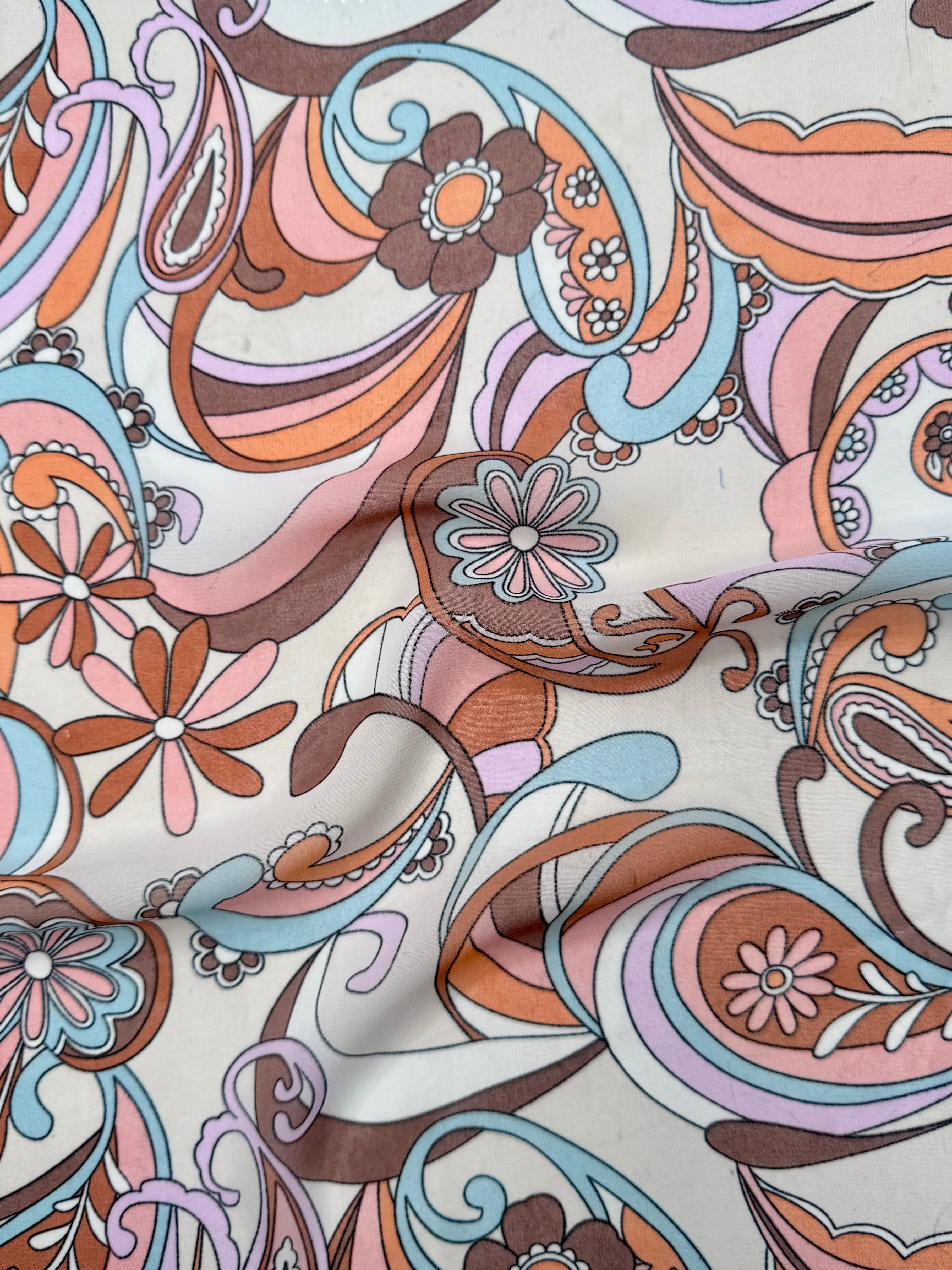 Sand Terracotta Floral Print Hi Multi Chiffon