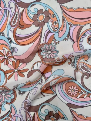 Sand Terracotta Floral Print Hi Multi Chiffon