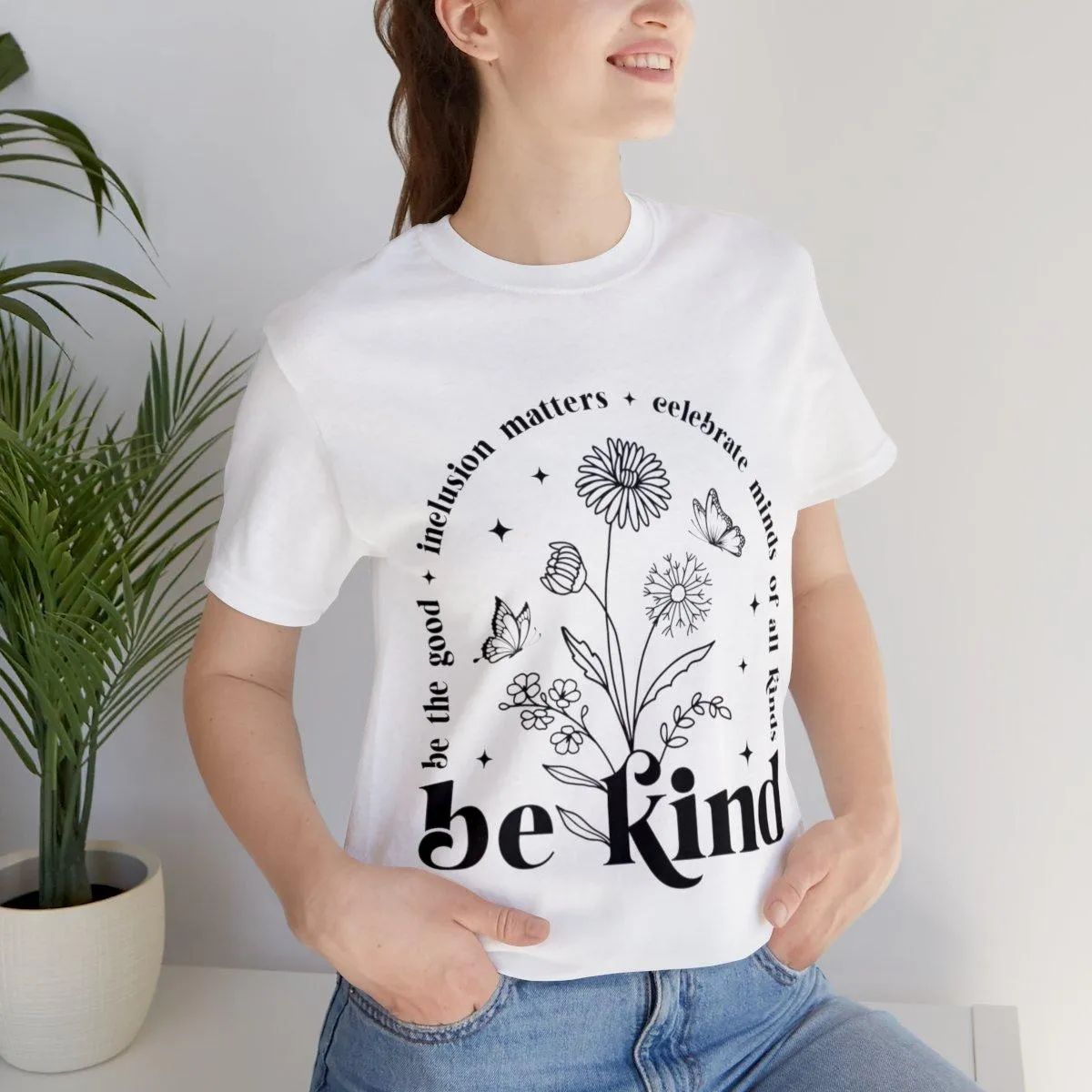 Sandjest Inspirational T-Shirt Celebrate Minds of All Kinds Be Kind Gift for Women Girl Friends