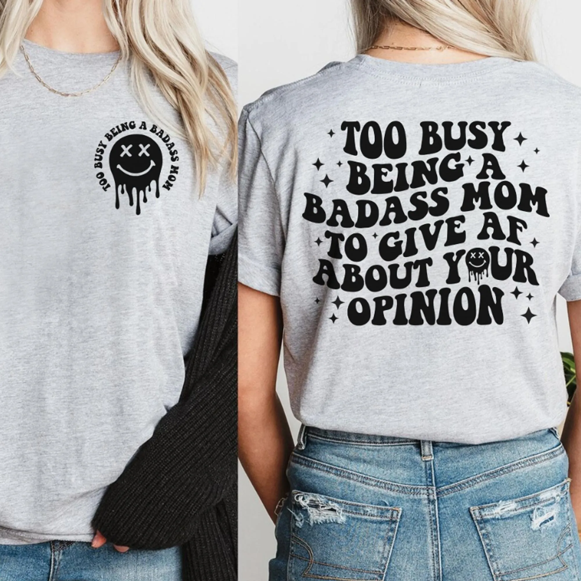 Sandjest Mom T-Shirt Too Busy Being a Badass Mom Gift for Women Mother Mommy