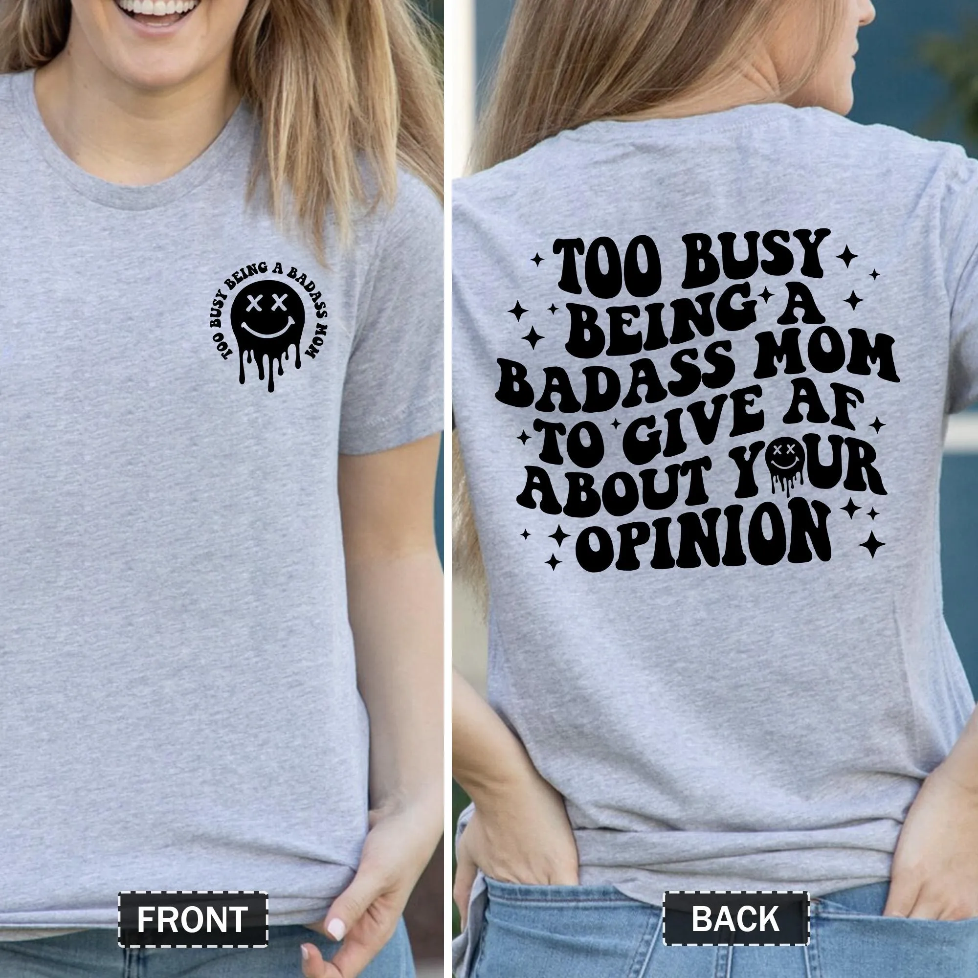 Sandjest Mom T-Shirt Too Busy Being a Badass Mom Gift for Women Mother Mommy