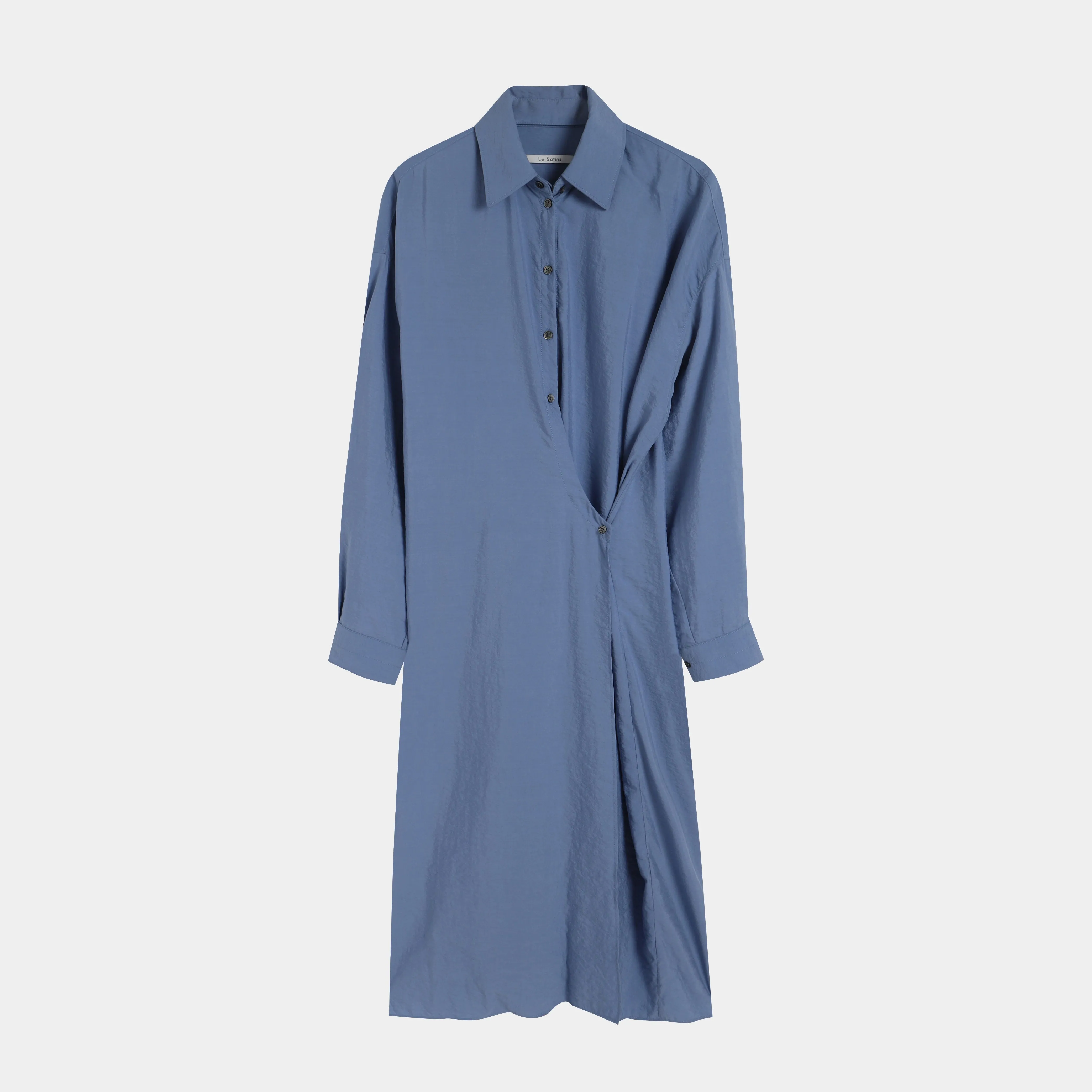 Silk Wrap Shirt Dress