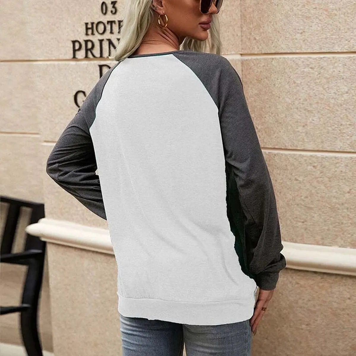 Skull Lovers Women's Two-Colors Crew Neck Printed Casual T-shirt