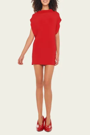 Sleeveless All-in-One Mini Dress in Tiger Red