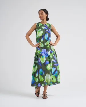 sleeveless dress with tie