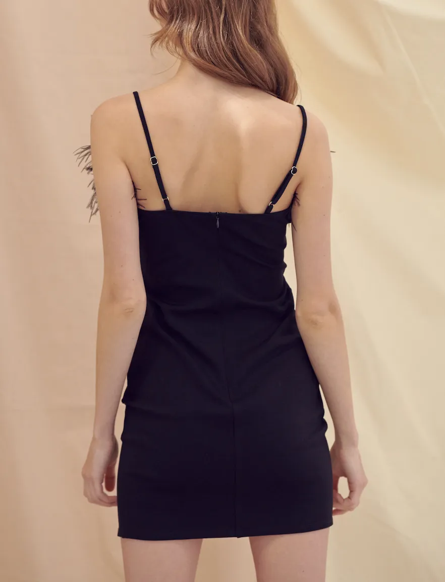 Sleeveless Feather Mini Dress