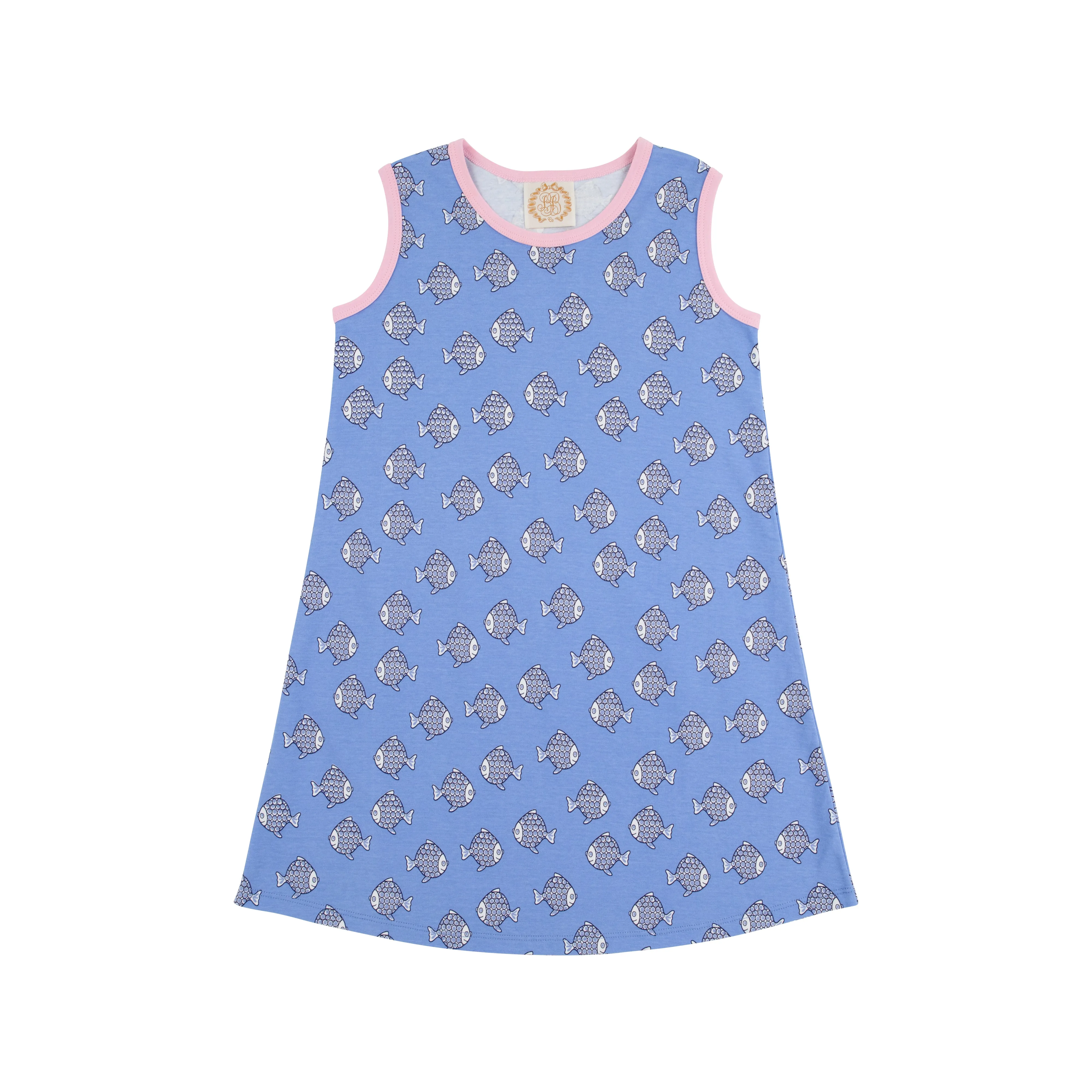 Sleeveless Polly Play Dress - Little Fishes with Pier Party Pink