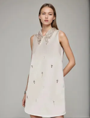 Sleeveless Stain Mini Dresses