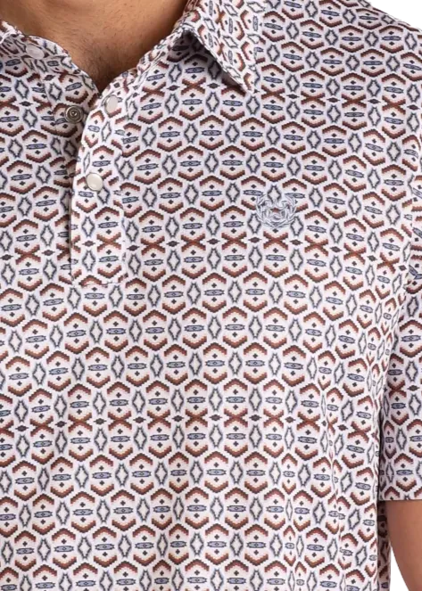 Small Aztec Print Performance Polo