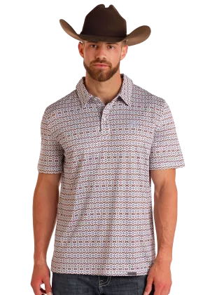 Small Aztec Print Performance Polo