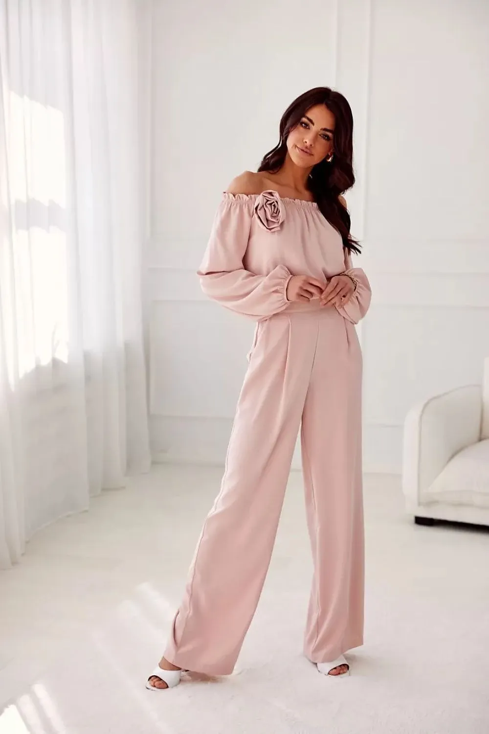 Spanish-Neck Blouse with Elastic Detailing