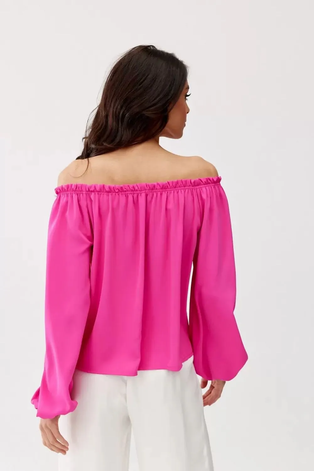 Spanish-Neck Blouse with Elastic Detailing