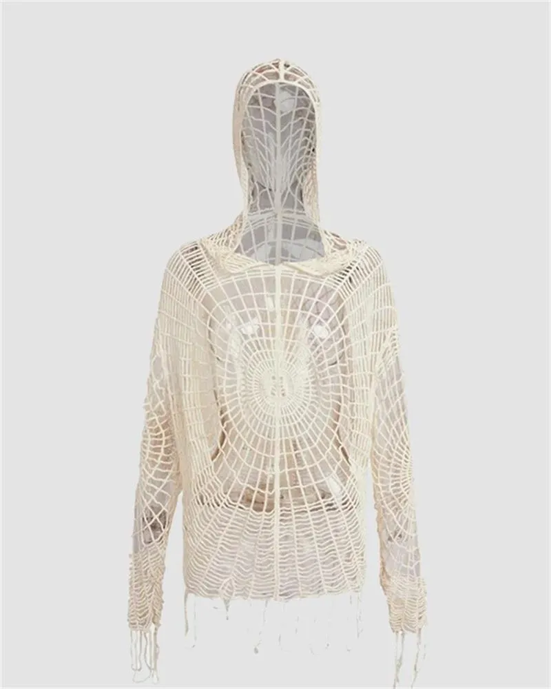 Spider Web Long Sleeve Hoodie