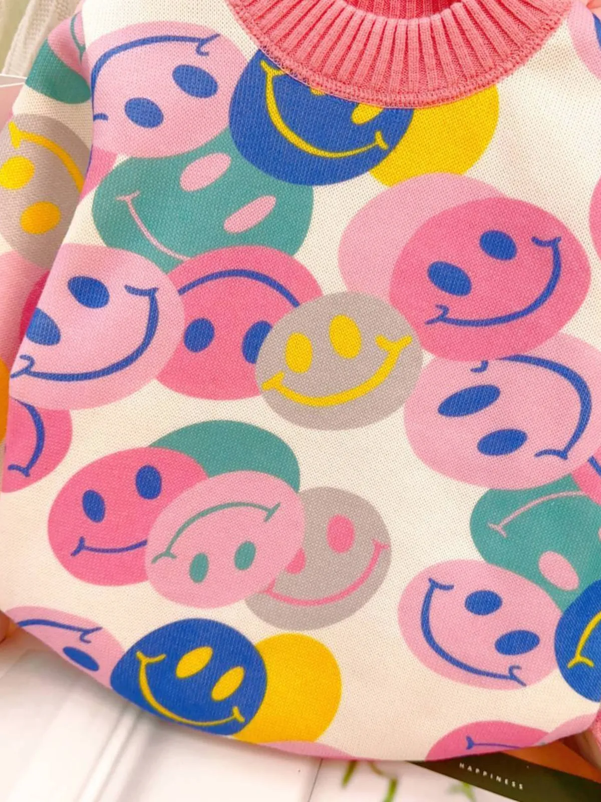Spread Happiness Smiley Face Pullover Sweater