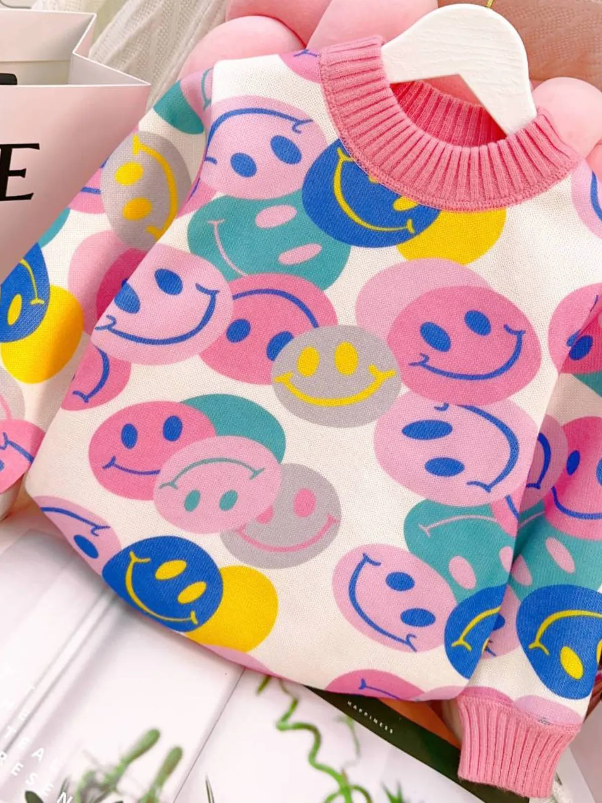 Spread Happiness Smiley Face Pullover Sweater