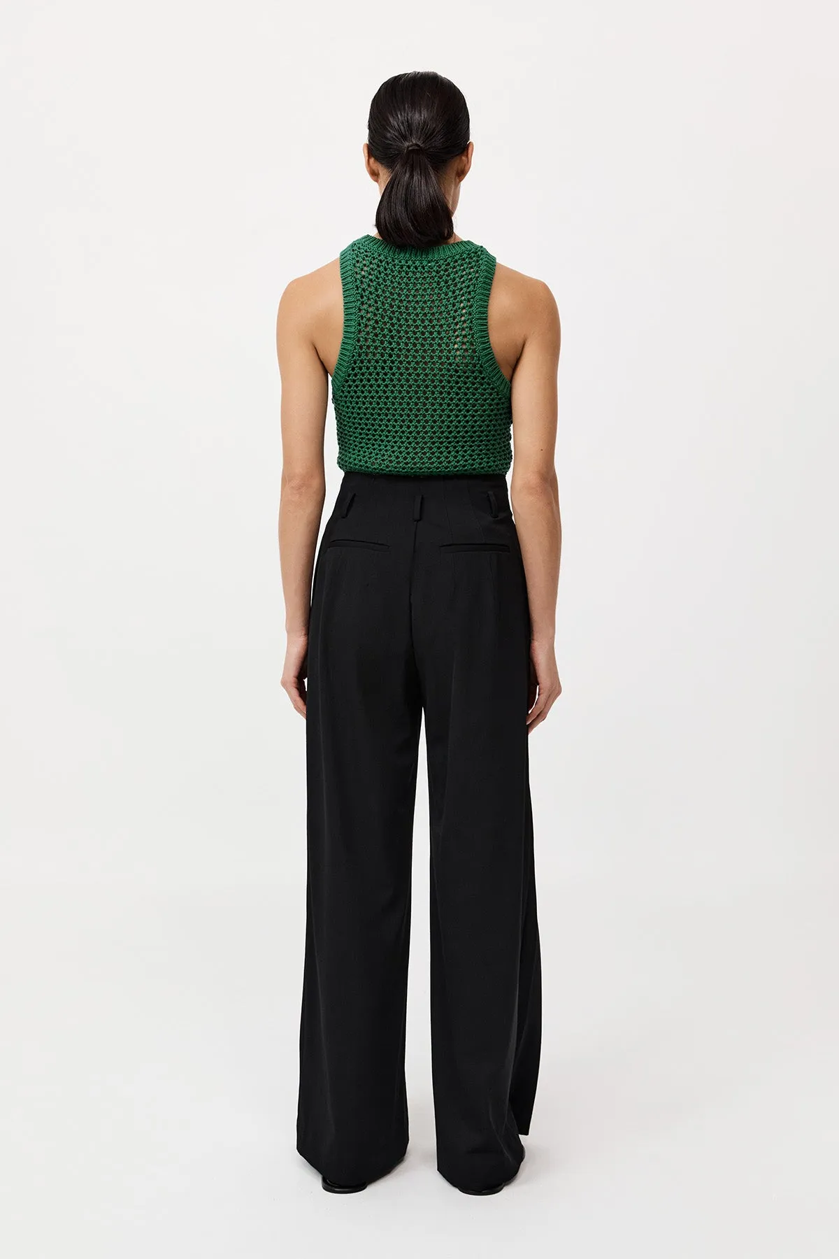 St. Agni - Cotton Paperbag Waist Trousers - Black