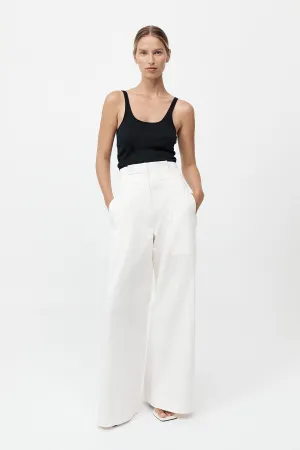 St. Agni - Cotton Paperbag Waist Trousers - Off White