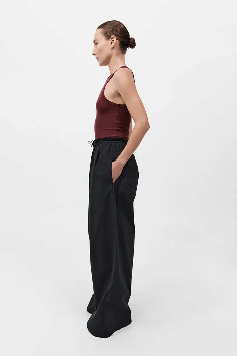St. Agni Petit Paperbag Waist Pants - Black