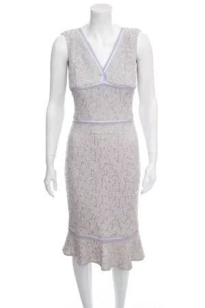St John Purple Tweed Sleeveless Dress SZ 2