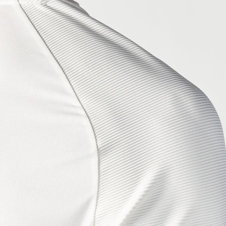 Statement Ribbed Tech Tee - Pearl White