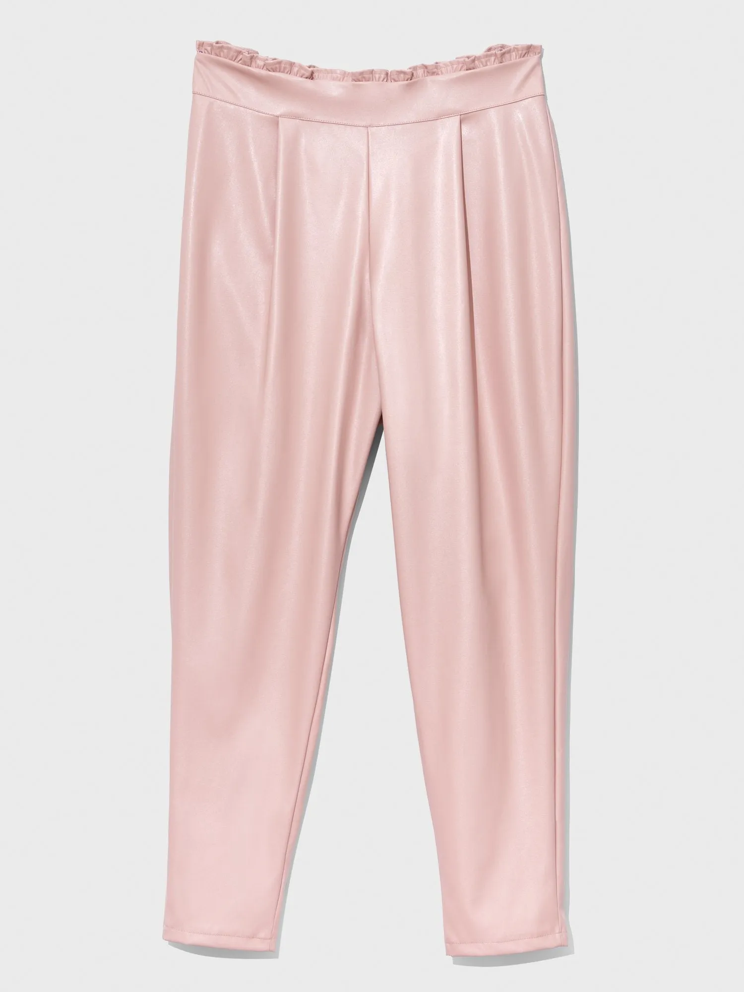 Stephanie Faux Leather Paperbag Waist Pants