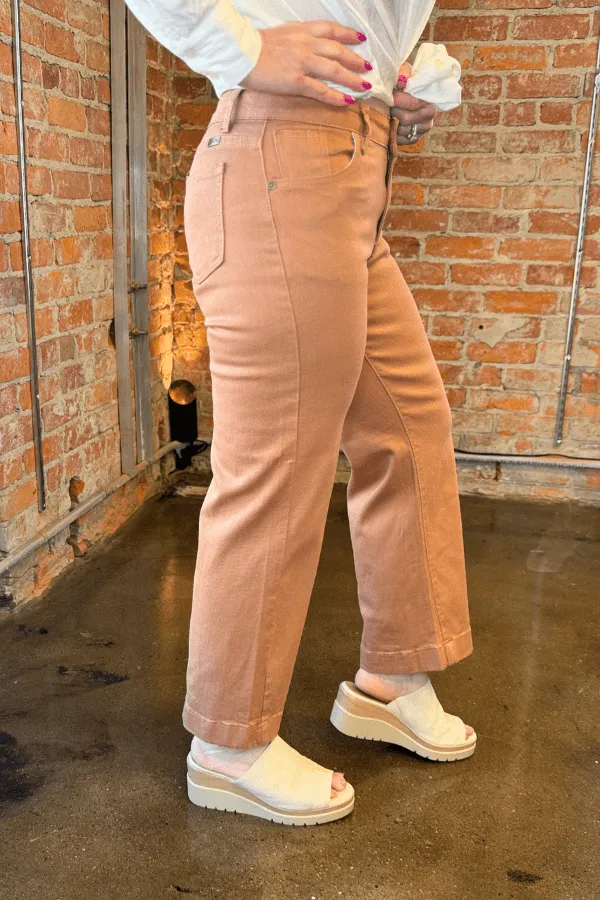 Stretch Twill Wide Leg Jeans