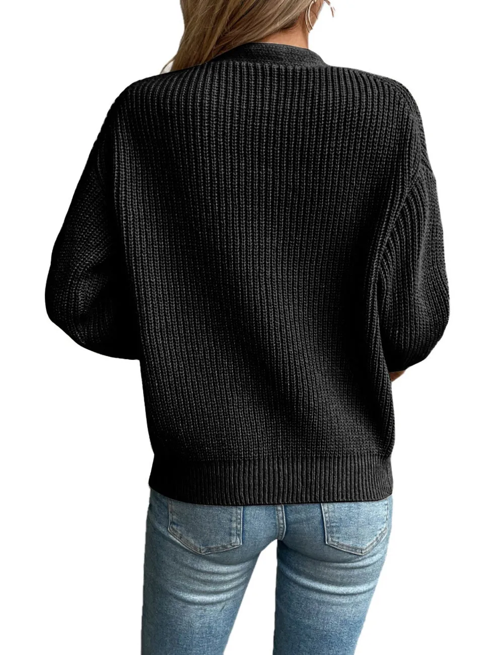 Stylish Ribbed Knit Cardigan for Casual Women's Wear