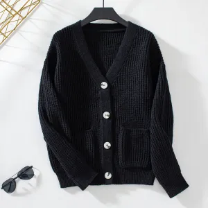 Stylish Ribbed Knit Cardigan for Casual Women's Wear
