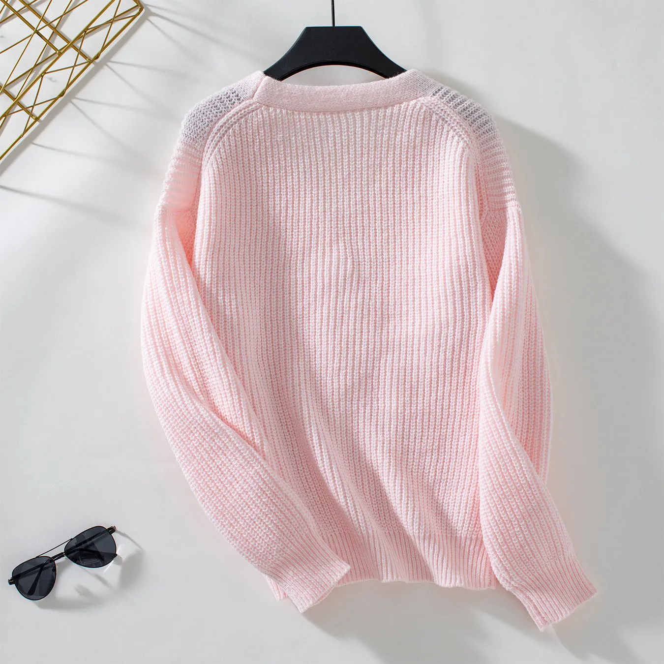 Stylish Ribbed Knit Cardigan for Casual Women's Wear