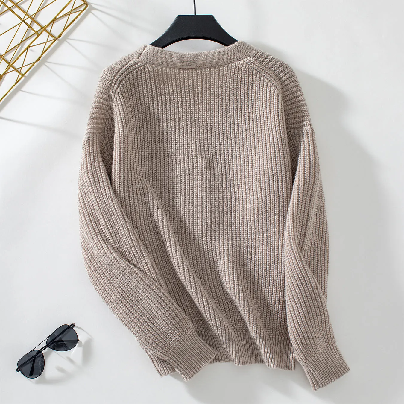 Stylish Ribbed Knit Cardigan for Casual Women's Wear