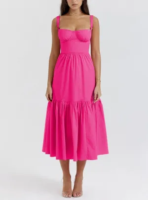 Suspender Floral Backless Cake Dress