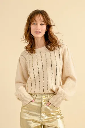SWEATER WITH WOOL, PUFFED SLEEVES