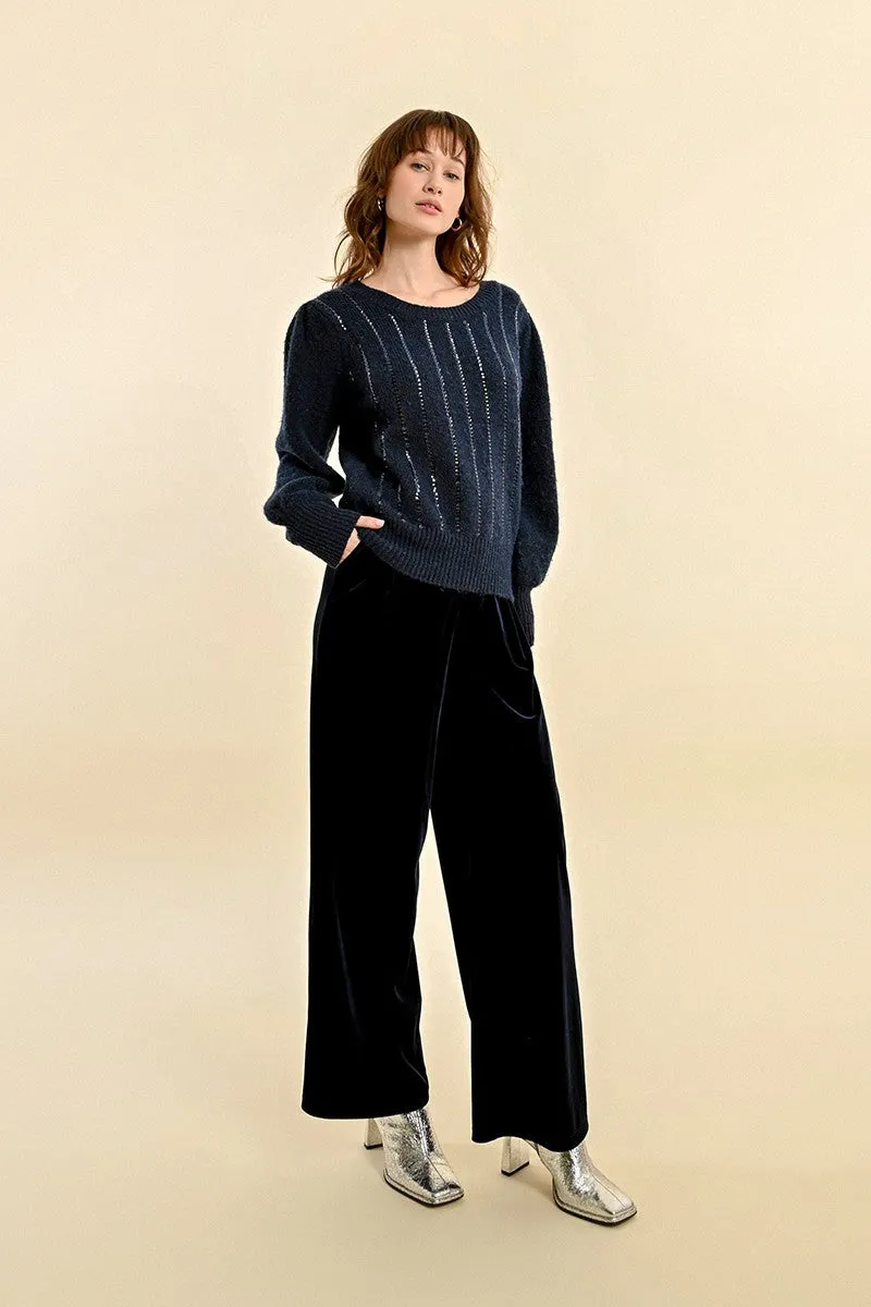 SWEATER WITH WOOL, PUFFED SLEEVES