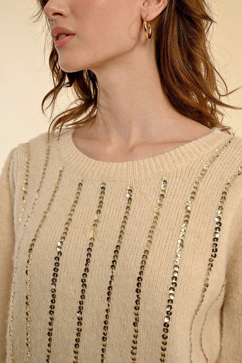 SWEATER WITH WOOL, PUFFED SLEEVES