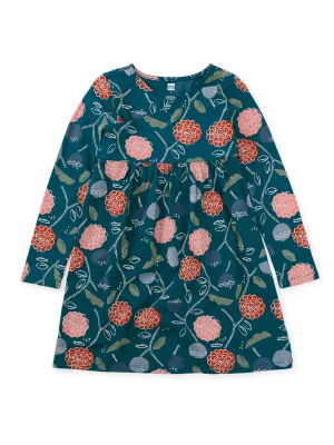 Tea Long Sleeve Wrap Neck Folk Floral