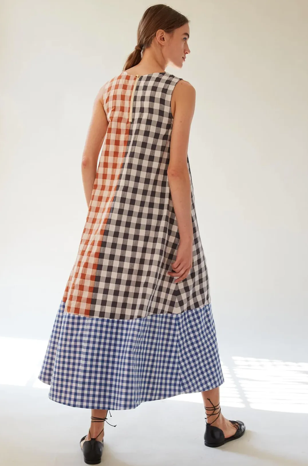 Tent Dress, Terra Cotta Gingham