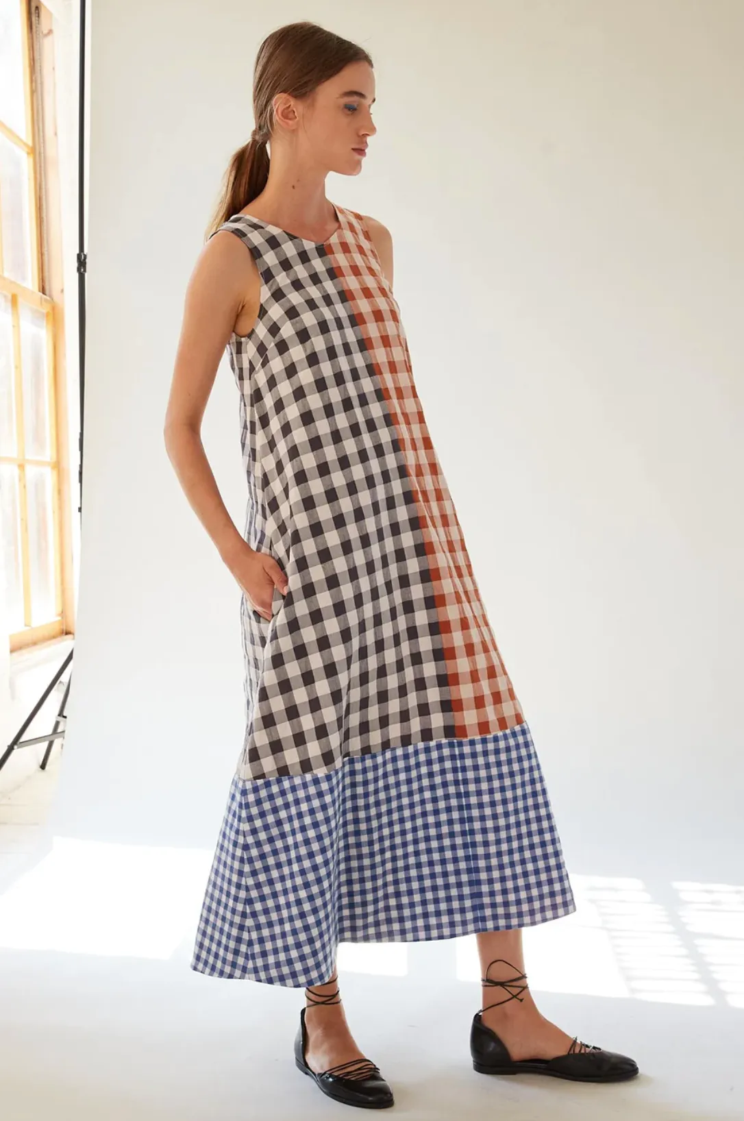 Tent Dress, Terra Cotta Gingham