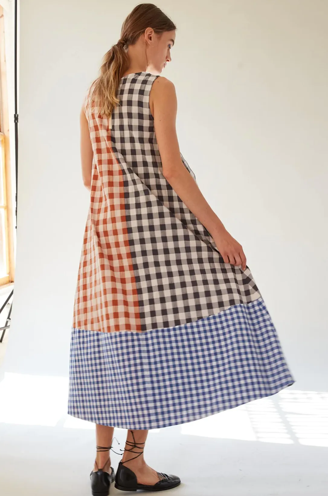 Tent Dress, Terra Cotta Gingham