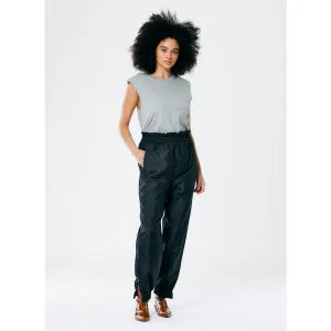 Tibi Women's Crispy Nylon Felix Paperbag Waist Jogger Pants Black Small