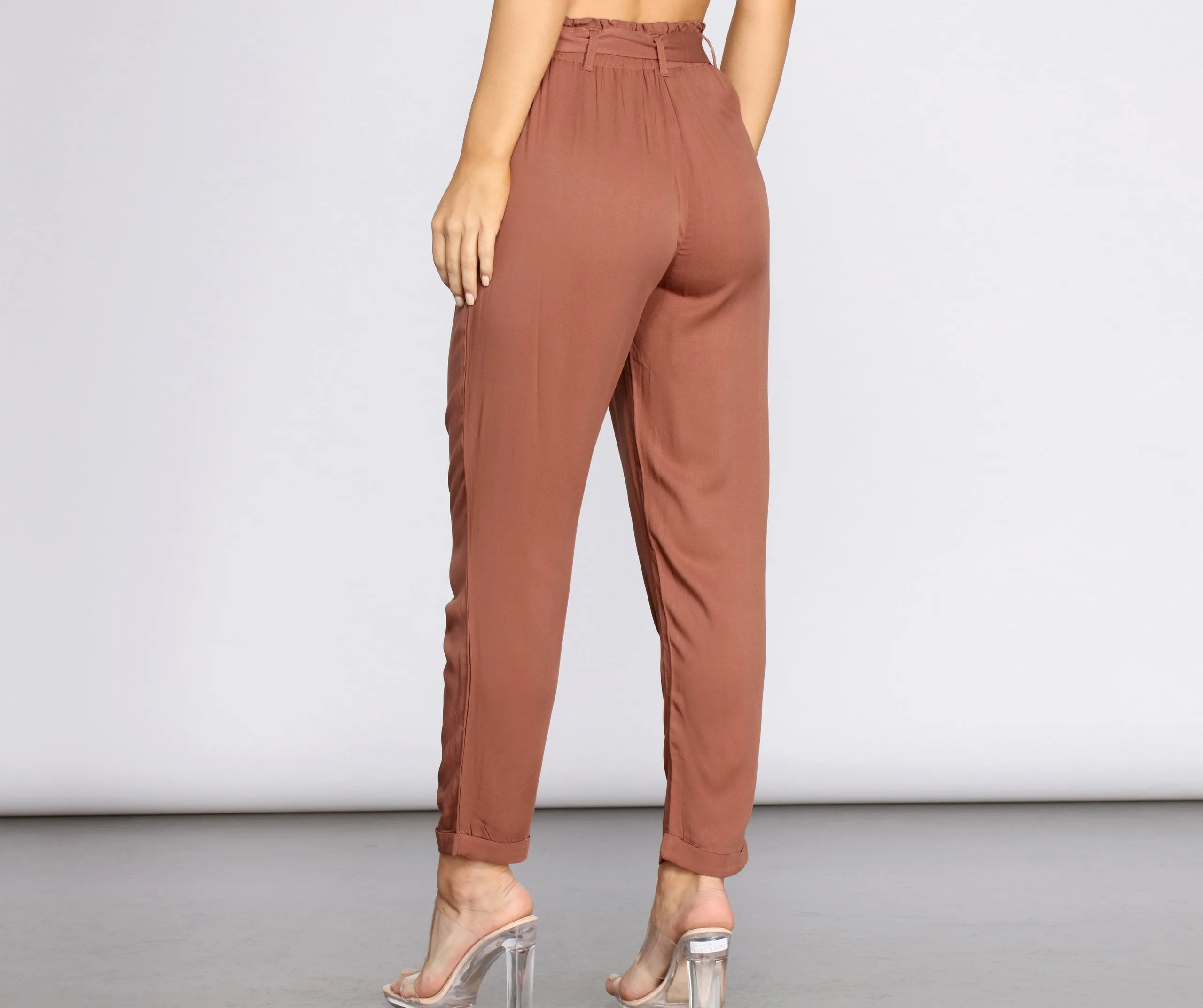 Tied and Tapered Paperbag Pants