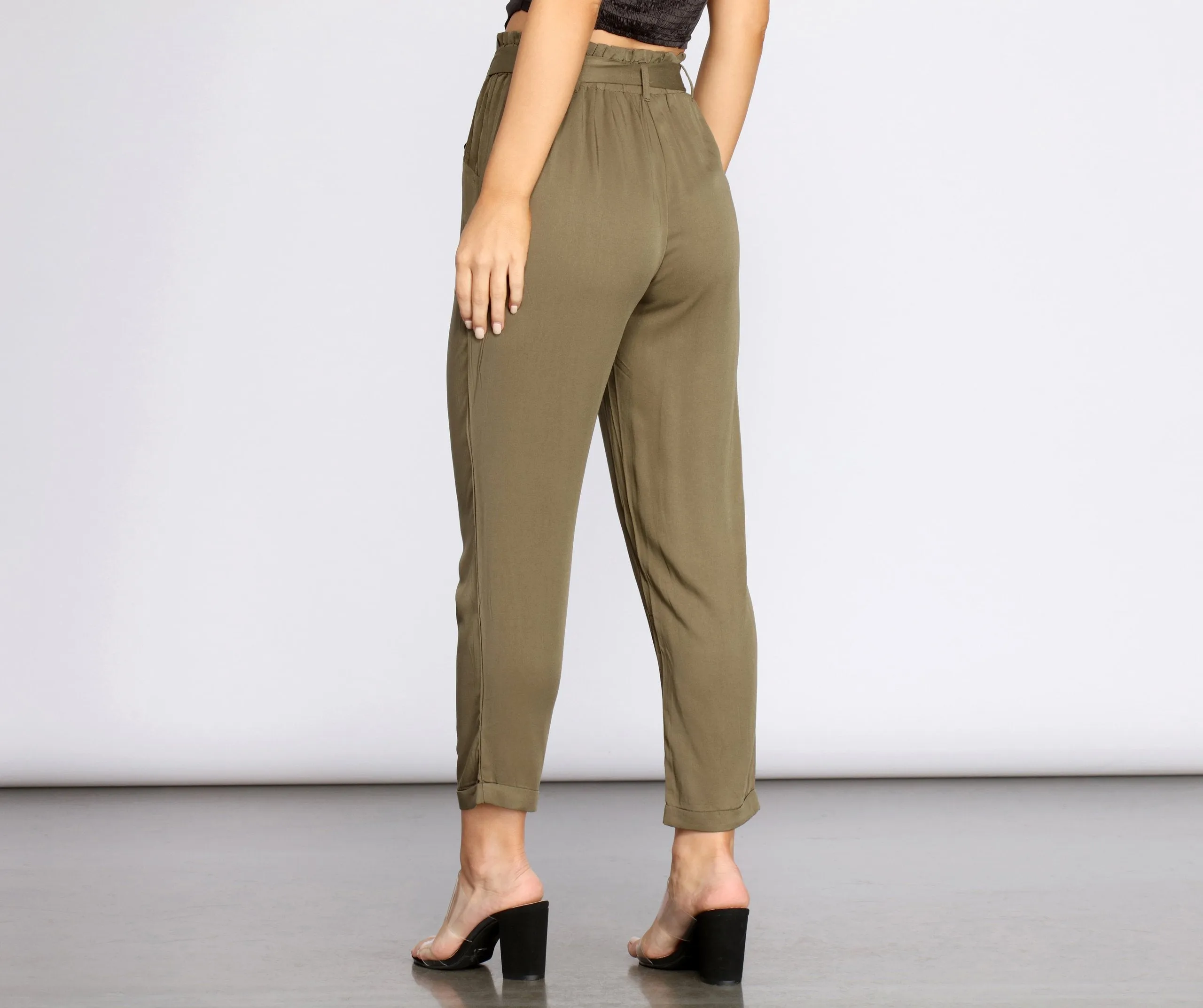 Tied and Tapered Paperbag Pants