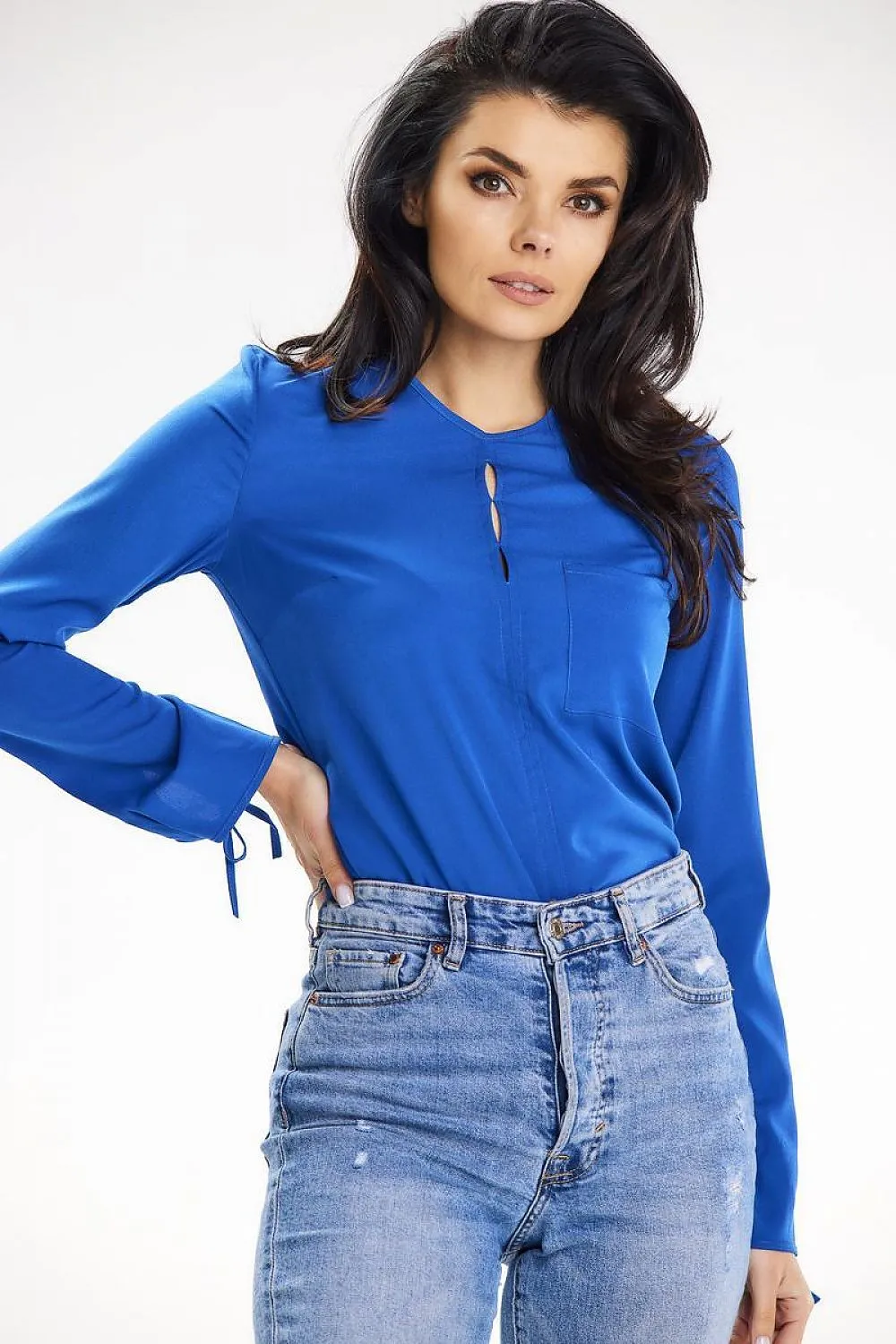 Tied-Cuff Elegant Blouse