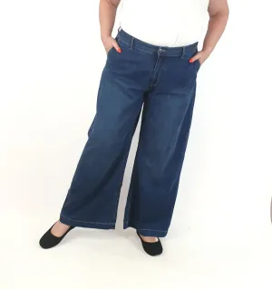 Trenery mid-blue wide leg jeans size 16 (unworn, as new with tags)