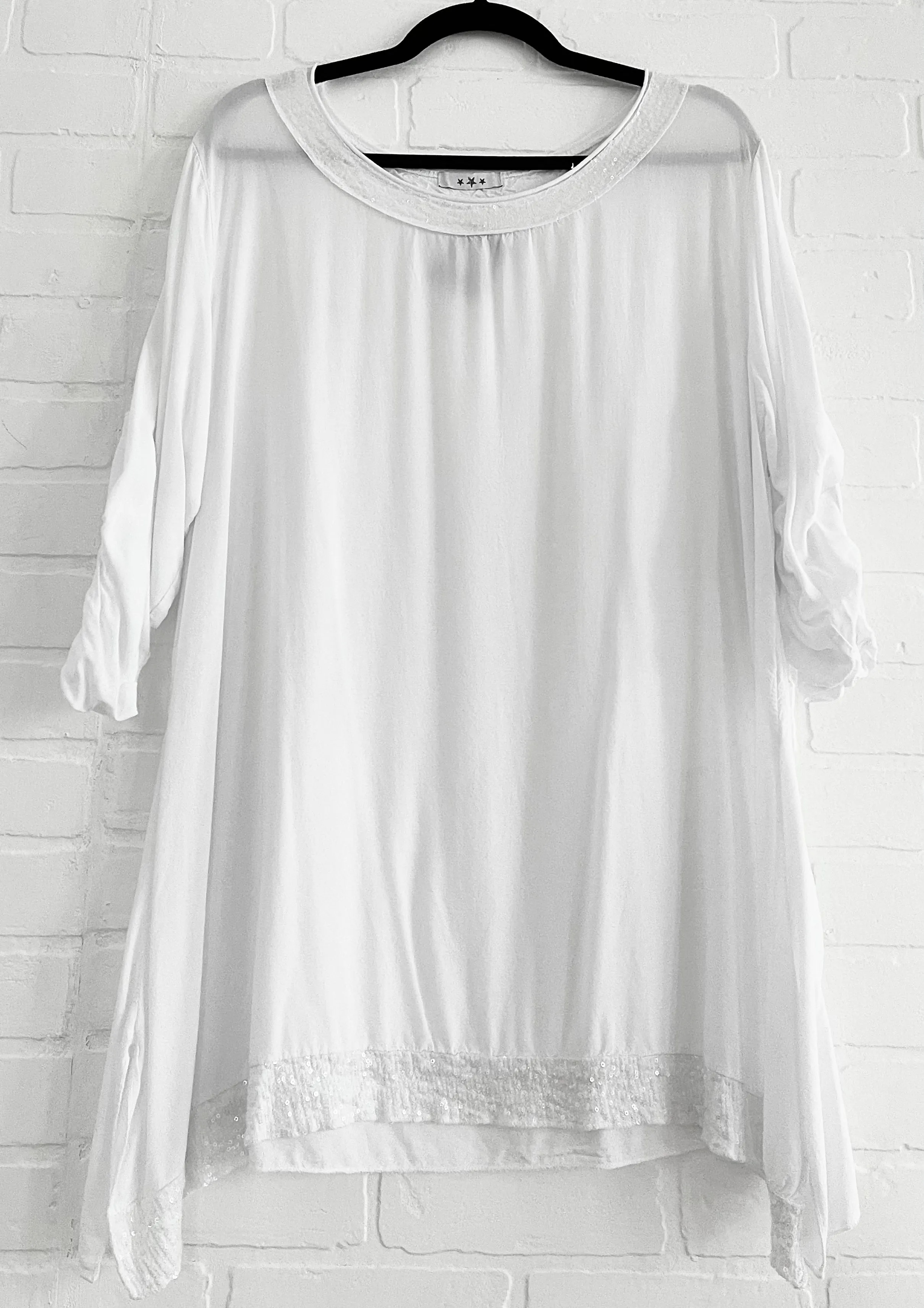 Tunic with clear sequins details