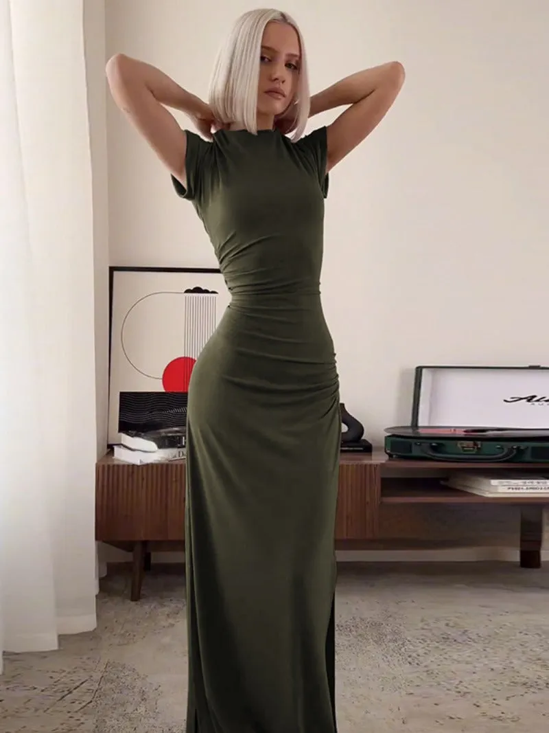 Tunics Folds Long Dress