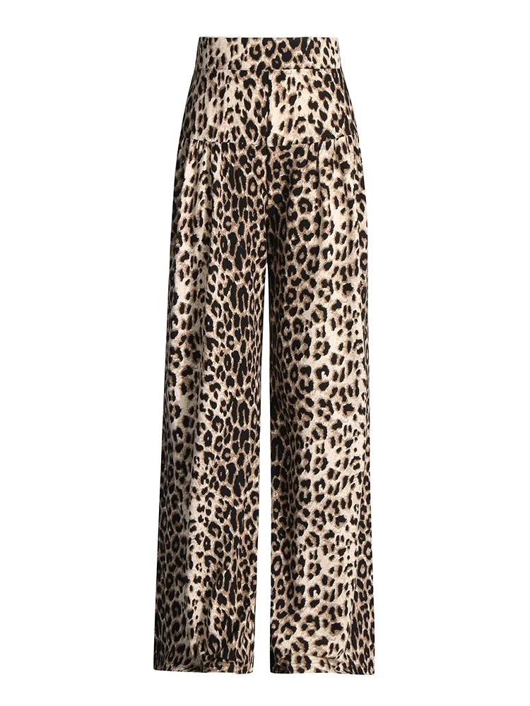 TWOTWIONSTYLE Leopard Wide leg Pants