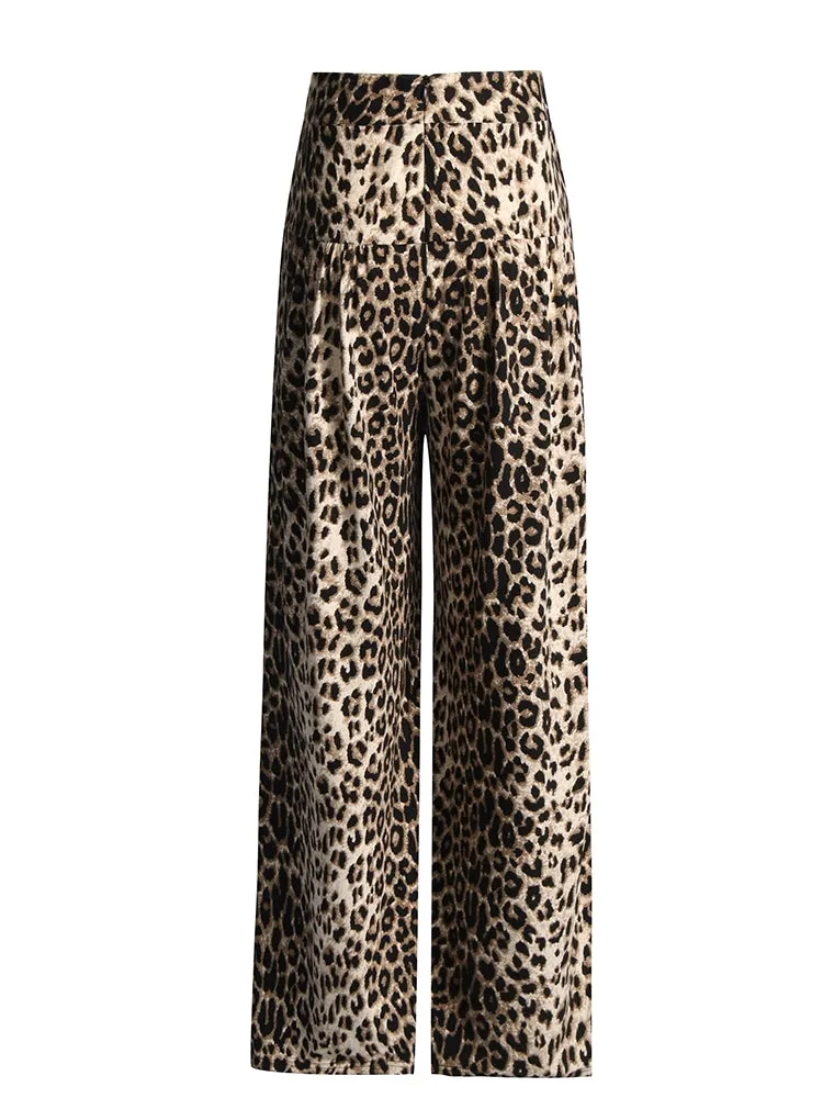 TWOTWIONSTYLE Leopard Wide leg Pants
