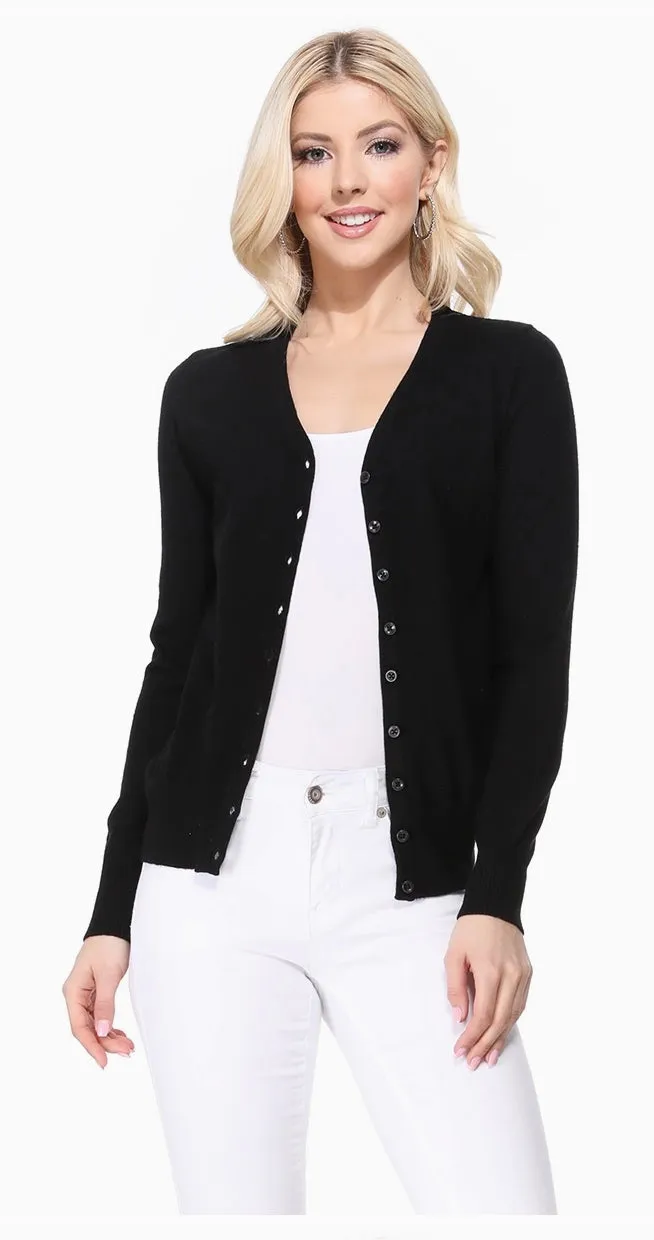 V Neck Button Front Cardigan MK5178